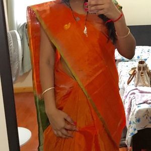 Orange Tissue saree